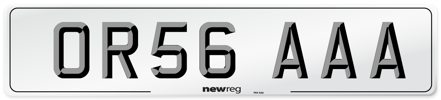 OR56 AAA Number Plate from New Reg